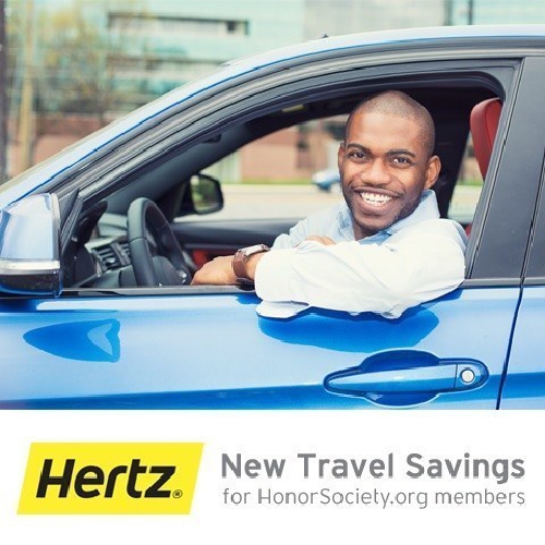 HonorSociety.org is excited to announce its latest membership benefit, Hertz rental car discounts (PRNewsFoto/HonorSociety.org)