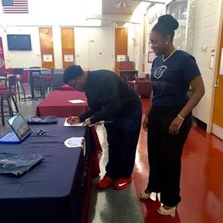 Sophia Ephraim, Founder and President of the Chapter at North Carolina Central University, tables at her school to recruit new members into a community that will last a lifetime! ?#?NCCU? ?#?Recruitment? - HonorSociety.org